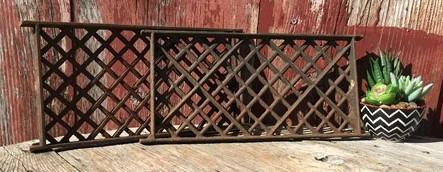 Cast iron grate - 2 Flat Cast Iron Grates Fretwork Vent Covers Air Return Architectural Salvage A7 by The Old Grainery (ai...