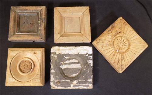 Wood Tim - 5 Plinth Blocks, Antique Rosettes, Beveled, Architectural Salvage, Wood Trim A65 by The Old Grainery (4, Antiqu...