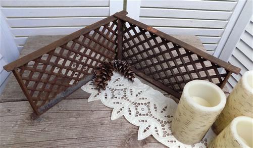 Cast iron grate - 2 Flat Cast Iron Grates Fretwork Vent Covers Air Return Architectural Salvage Q, by The Old Grainery (Ai...