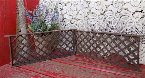 Cast iron grate - 2 Flat Cast Iron Grates Fretwork Vent Cover Air Return Architectural Salvage A16 by The Old Grainery (Ai...