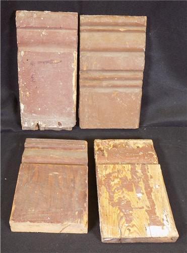 Plinth Block - 4 Plinth Blocks, Door Trim Molding, Architectural Salvage Antique Art Deco C63, by The Old Grainery (10 in,...