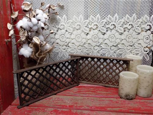 Cast iron grate - 2 Flat Cast Iron Grates Fretwork Vent Cover Air Return Architectural Salvage A5 by The Old Grainery (Air...