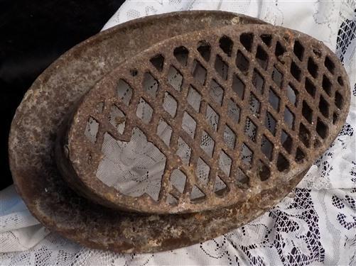 Cast iron grate - Ornamental Cast Iron Vent, Architectural Salvage, Decorative Sunken Grate C, by The Old Grainery (Air Re...