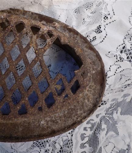 Cast iron grate - Ornamental Cast Iron Vent, Architectural Salvage, Decorative Sunken Grate C, by The Old Grainery (Air Re...