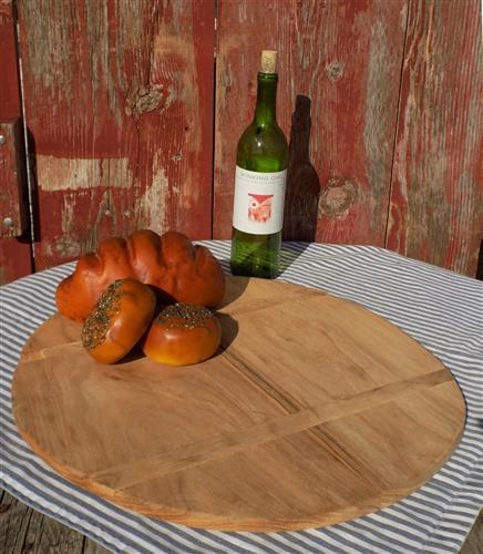 Round Wooden Bread Board, French Cutting Board, Rustic Chopping Board D95,