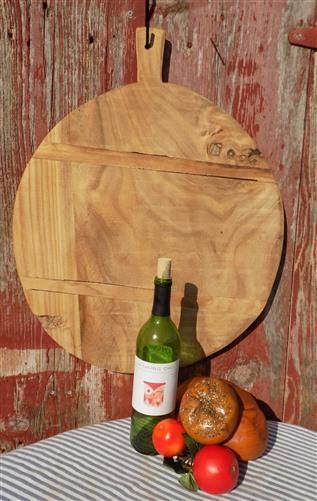 Round Wooden Bread Board, French Cutting Board, Rustic Chopping Board D101,