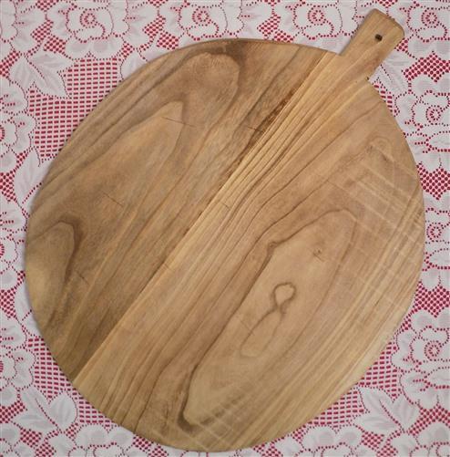 Round Wooden Bread Board, French Cutting Board, Rustic Chopping Board E18,