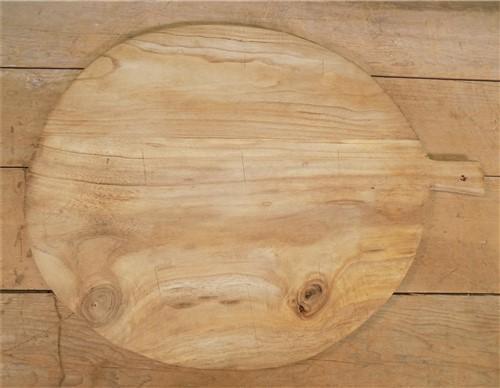Round Wooden Bread Board, French Cutting Board, Rustic Chopping Board E27
