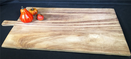 Bread Board - Wooden Rectangle Bread Board, French Cutting Board, Rustic Chopping Board W by The Old Grainery (Beige, char...