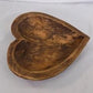Wooden Heart Bread Dough Bowl, Rustic French Country Carved Centerpiece S