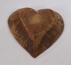 Wooden Heart Bread Dough Bowl, Rustic French Country Carved Centerpiece S