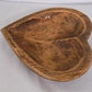 Wooden Heart Bread Dough Bowl, Rustic French Country Carved Centerpiece O