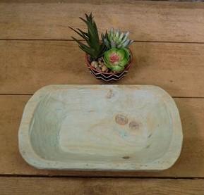 Dough Bowls - Aqua Blue Green Wood Bowl, Rustic Farmhouse Decor, Mini Carved Bread Bowl Q by The Old Grainery (Aqua, Blue,...