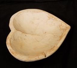 Dough Bowls - White Wood Heart Bread Dough Bowl, Rustic French Country Carved Centerpiece A9 by The Old Grainery (bread bo...