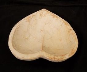 Dough Bowls - White Wood Heart Bread Dough Bowl, Rustic French Country Carved Centerpiece A9 by The Old Grainery (bread bo...