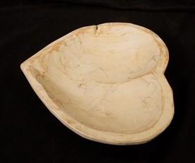 Dough Bowls - White Wood Heart Bread Dough Bowl, Rustic French Country Carved Centerpiece A9 by The Old Grainery (bread bo...