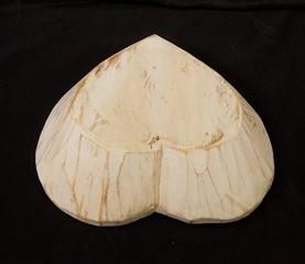 Dough Bowls - White Wood Heart Bread Dough Bowl, Rustic French Country Carved Centerpiece A9 by The Old Grainery (bread bo...