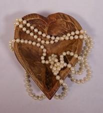 Dough Bowls - Mini Wooden Heart Bread Dough Bowl, Rustic French Country Carved Centerpiece Z, by The Old Grainery (bread b...
