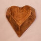 Mini Wooden Heart Bread Dough Bowl, Rustic French Country Carved Centerpiece A1,