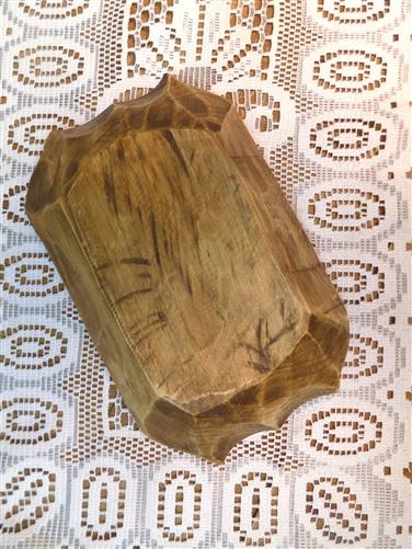 Dark Wood Bowl, Rustic Farmhouse Table Decor, Mini Carved Wooden Bread Bowl A18,