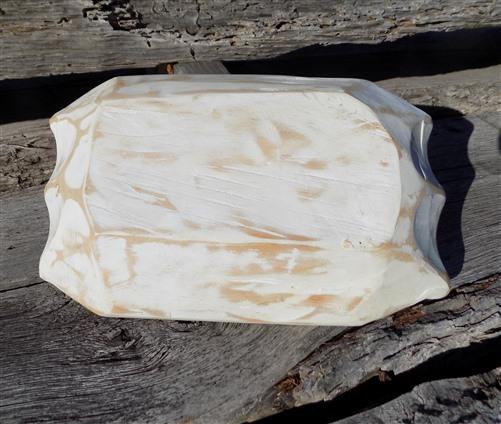 White Wood Bowl, Rustic Farmhouse Table Decor, Mini Carved Wood Bread Bowl G,