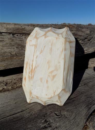 White Wood Bowl, Rustic Farmhouse Table Decor, Mini Carved Wood Bread Bowl G,