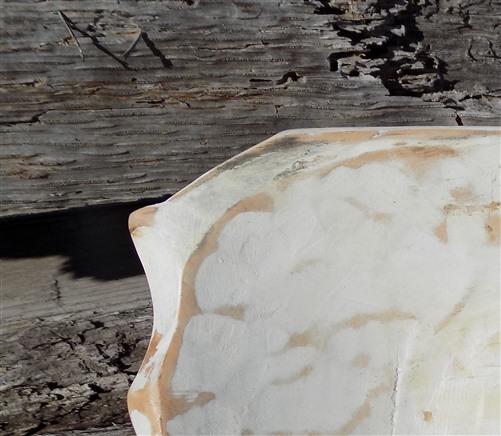 White Wood Bowl, Rustic Farmhouse Table Decor, Mini Carved Wood Bread Bowl G,