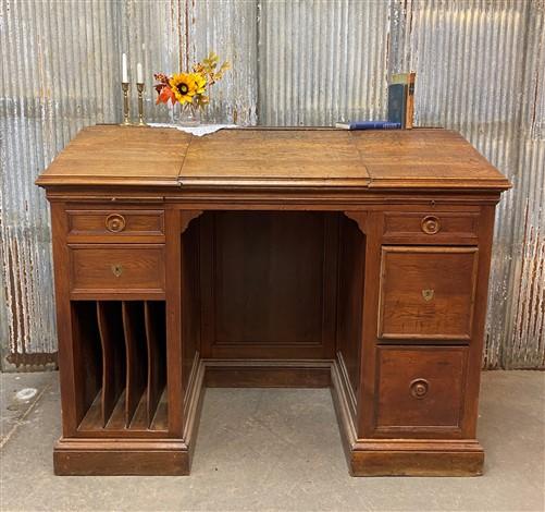 Desk - Vintage Oak Slant Front Desk, Standing Desk, Wood Furniture, Secretary Desk by The Old Grainery (Executive desk, Ho...