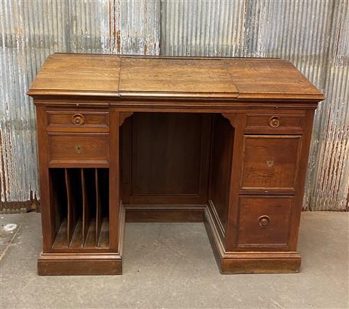 Vintage Oak Slant Front Desk Standing Desk Wood Furniture Secretary Desk