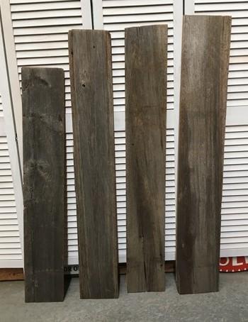 Lumber - 4 Barn Wood Reclaimed Planks, Wall Siding Boards, Lumber Floating Shelf Y by The Old Grainery (accent wall, Barn...