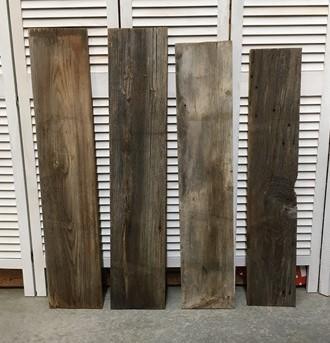 Lumber - 4 Barn Wood Reclaimed Planks, Wall Siding Boards, Lumber Floating Shelf Z by The Old Grainery (accent wall, Barn...