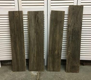 Lumber - 4 Barn Wood Reclaimed Planks, Wall Siding Boards, Lumber Floating Shelf A1 by The Old Grainery (accent wall, Barn...