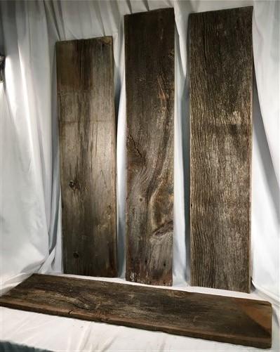 Lumber - 4 Barn Wood Reclaimed Planks, Wall Siding Boards, Lumber Floating Shelf A9, by The Old Grainery (back splash, bar...