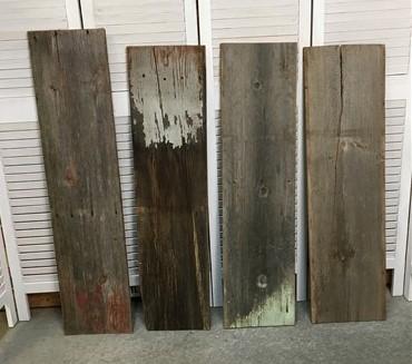 Lumber - 4 Barn Wood Reclaimed Planks, Wall Siding Boards, Lumber Floating Shelf A17 by The Old Grainery (accent wall, Bar...