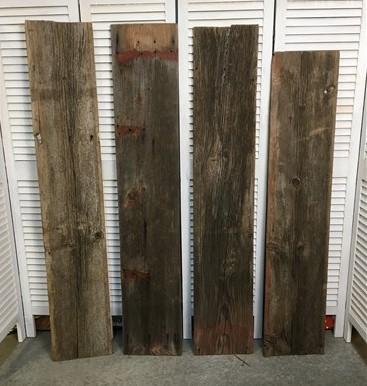 Lumber - 4 Barn Wood Reclaimed Planks, Wall Siding Boards, Lumber Floating Shelf A12 by The Old Grainery (accent wall, Bar...