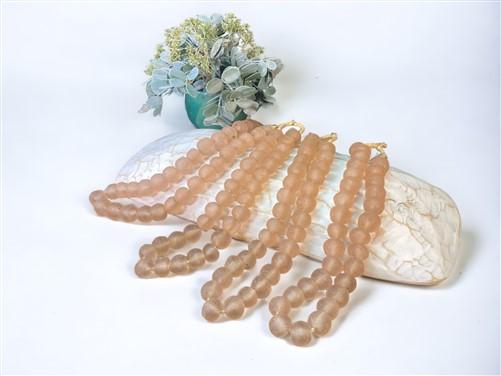 4 Strands Pale Pink Beads, African Recycled Glass Beads, Eco Friendly Sea Glass,