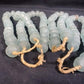 4 Strands Ice Blue Beads, African Recycled Glass Beads, Eco Friendly Sea Glass