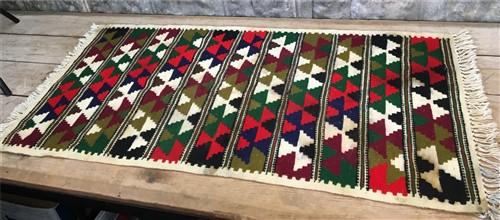 Rug - Hungarian Wool Textile Art Panel, Vintage Throw Area Wool Carpet Rug Runner I, by The Old Grainery (carpet, decorati...