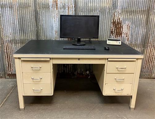 Desk - Vintage Mid Century General Fireproofing Desk, Double Pedestal, Home Office, A1 by The Old Grainery (Executive desk...