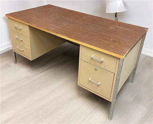 Desk - Vintage Mid Century Desk Home Office Furniture Desk with Drawers, Student Desk B by The Old Grainery (Executive des...