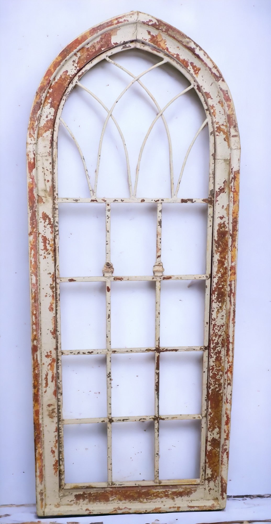 Wood Metal Architectural Window Wall Decor Arched Cathedral Church Window Frame