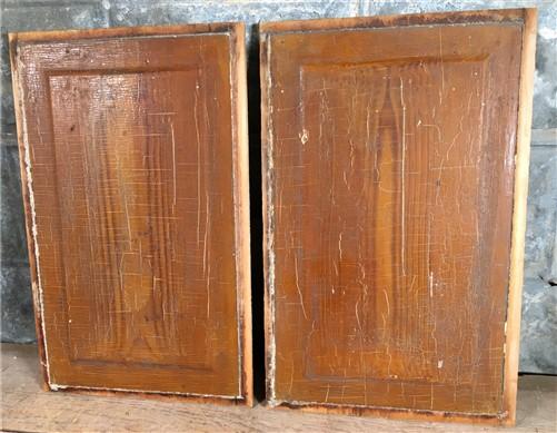 Door Panel - 2 Wooden Door Panels, Cupboard Furniture Architectural Salvage, Art Craft P, by The Old Grainery (art, brown,...