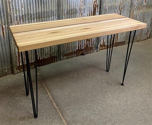 Cutting Board Table, Kitchen Island, Butcher Block Table, Hairpin Legs, Wood, B