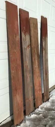 Lumber - 4 Barn Wood Reclaimed Planks, Wall Siding Boards, Lumber Floating Shelf A25, by The Old Grainery (barn wood, boar...