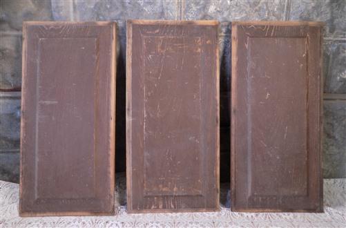 Wood panel - 3 Wooden Door Panels, Cupboard Furniture Architectural Salvage, Art Craft A12, by The Old Grainery (Brown, Cr...