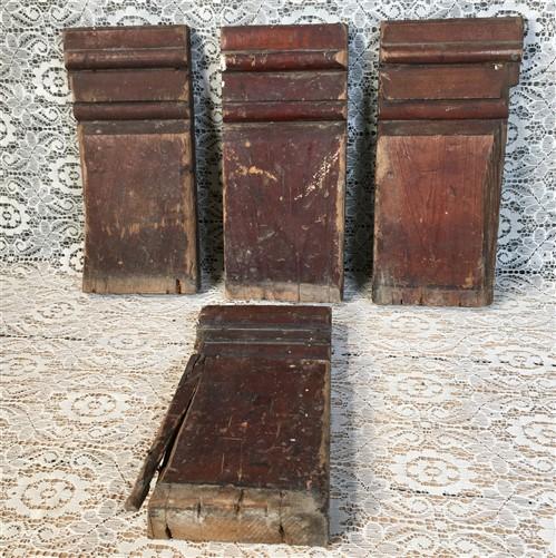 Plinth Block - 4 Plinth Blocks, Door Trim Molding, Architectural Salvage, Antique Wood Trim B12 by The Old Grainery (antiq...