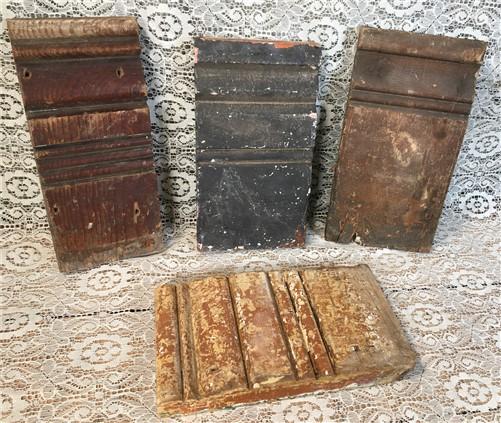 Plinth Block - 4 Plinth Blocks, Door Trim Molding, Architectural Salvage, Antique Wood Trim B13 by The Old Grainery (accen...