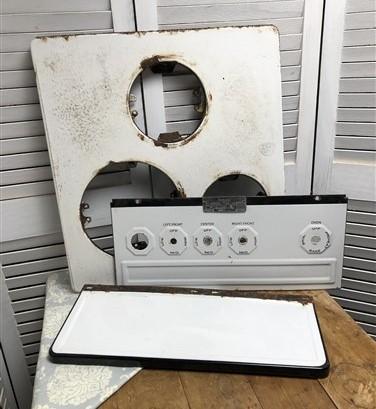 Hotpoint Automatic stove parts - 3 Hotpoint Automatic Stove Parts, Black White Porcelain Range Replacement Parts by The Ol...