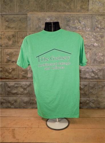 T Shirt - The Grainery Tshirt, Green Size S Mens Cut Shirt, Short Sleeved Tee Shirt, by The Old Grainery (Gildan Softstyle...