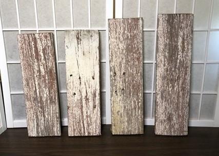 Reclaimed Wood boards - 4 Reclaimed Wood Accent Wall Siding Boards, Architectural Salvage Vintage A16 by The Old Grainery...